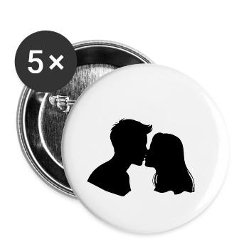 Moonlit Kiss Silhouette - Buttons large 2.2''/56 mm (5-pack) - white - Front