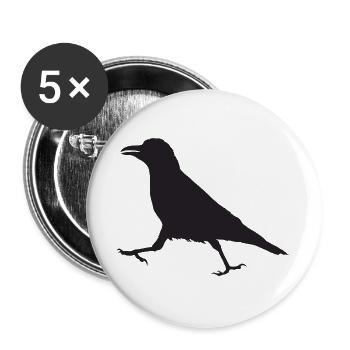 Krähe I - Buttons groß 56 mm (5er Pack) - Weiß - Vorne