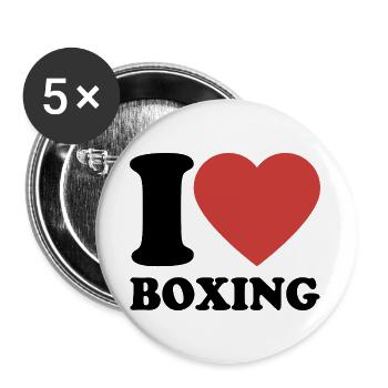 I Love Boxing - Heart - Boxing - Buttons large 2.2''/56 mm (5-pack) - white - Front