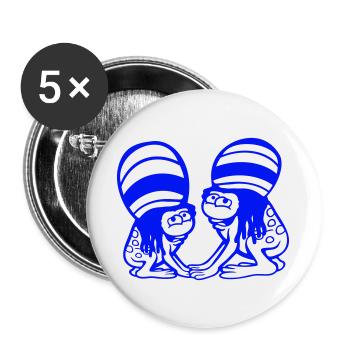 2 Frogs Reggae Music Rasta Hair Hat Jamaica - Buttons large 2.2''/56 mm (5-pack) - white - Front