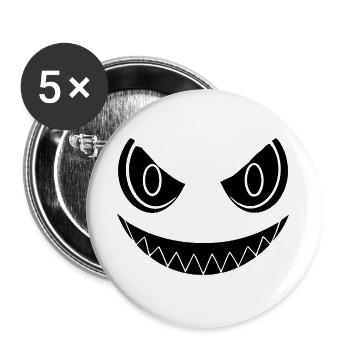 Evil Smile Halloween - Buttons large 2.2''/56 mm (5-pack) - white - Front
