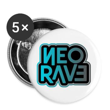 Neo Rave Neon Typography - Buttons large 2.2''/56 mm (5-pack) - white - Front