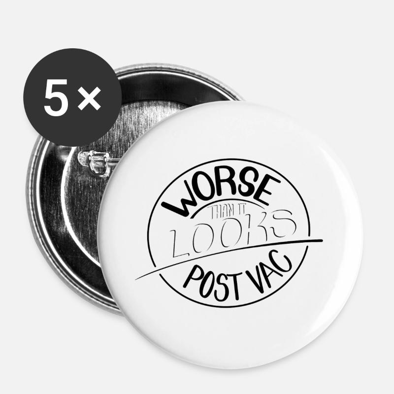 Worse than it looks, Post Vac - Buttons large 2.2''/56 mm (5-pack) - white
