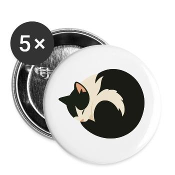 Cute Sleeping cat in minimalist style - Buttons large 2.2''/56 mm (5-pack) - white - Front
