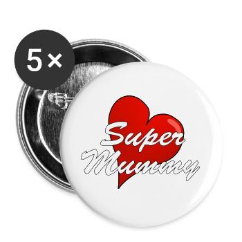 SUPER MUMMY - Buttons large 2.2''/56 mm (5-pack) - white - Front
