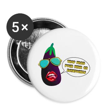Too fresh to end up in Ratatouille - Buttons large 2.2''/56 mm (5-pack) - white - Front