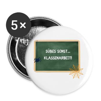 Sweets Otherwise Classwork - Halloween Teacher - Buttons large 2.2''/56 mm (5-pack) - white - Front
