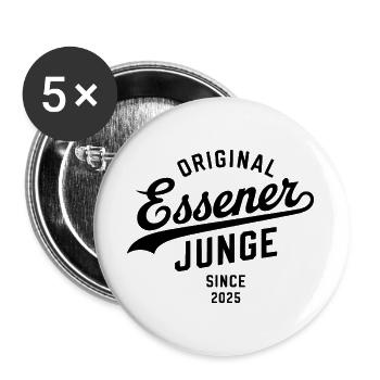 Echter Essen Hoodie Shirt Tasse Strampler - Buttons groß 56 mm (5er Pack) - Weiß - Vorne