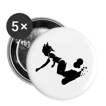 Planche à neige - Lot de 5 grands badges (56 mm) - blanc - Devant
