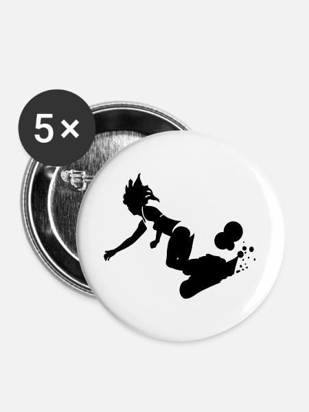 Snowboard - Buttons groß 56 mm (5er Pack) - Weiß