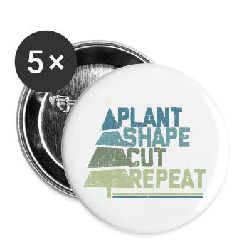 Weihnachtsbaum Züchter Plant Shape Cut - Buttons groß 56 mm (5er Pack) - Weiß - Vorne