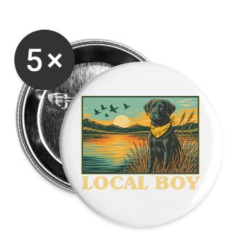 Local Boy Labrador Retriever Outdoor Hunting - Buttons large 2.2''/56 mm (5-pack) - white - Front