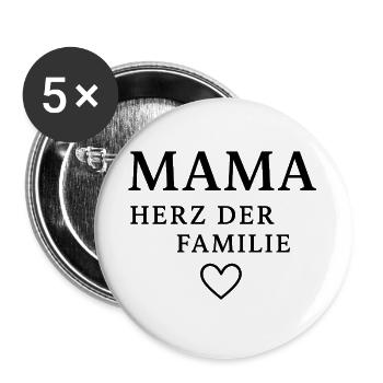 Mama - Buttons groß 56 mm (5er Pack) - Weiß - Vorne