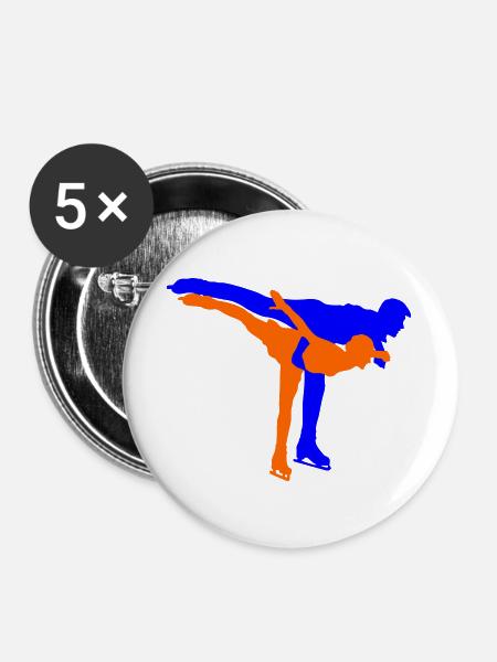 Eiskunstlauf - Buttons groß 56 mm (5er Pack) - Weiß