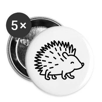 Porc-épic - Lot de 5 grands badges (56 mm) - blanc - Devant