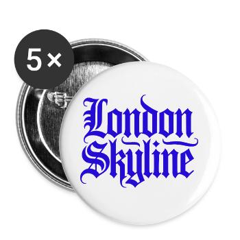 London Skyline - Buttons groß 56 mm (5er Pack) - Weiß - Vorne