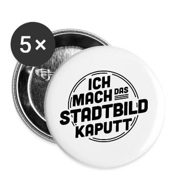 I'm destroying the cityscape – Statement - Buttons large 2.2''/56 mm (5-pack) - white - Front