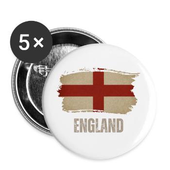 Flag of England, made in England - Buttons large 2.2''/56 mm (5-pack) - white - Front