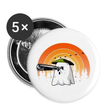 Bird Watcher Ghost Halloween Birder Lazy Costume - Buttons large 2.2''/56 mm (5-pack) - white - Front