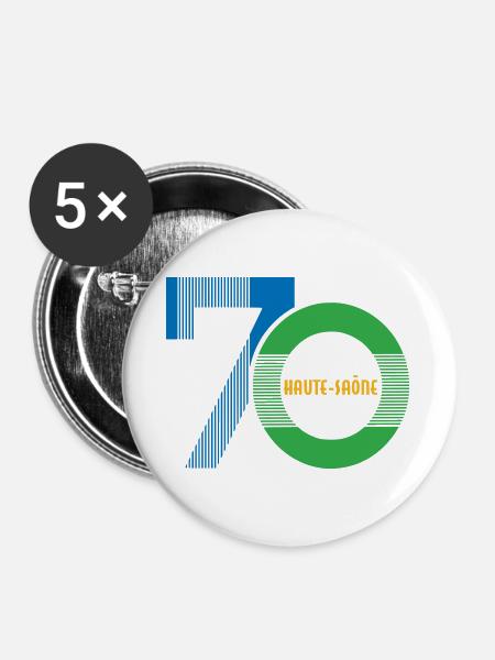 70 Haute-Saône-Logo - Buttons groß 56 mm (5er Pack) - Weiß