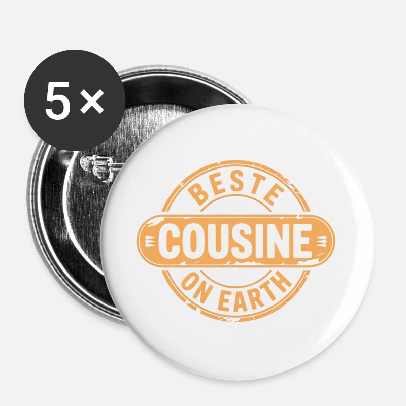 Best cousin - Buttons large 2.2''/56 mm (5-pack) - white