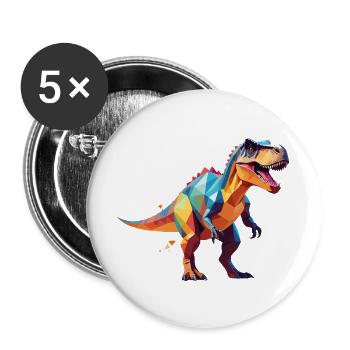Dino2 - Lot de 5 grands badges (56 mm) - blanc - Devant