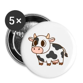 Cow - Buttons large 2.2''/56 mm (5-pack) - white - Front
