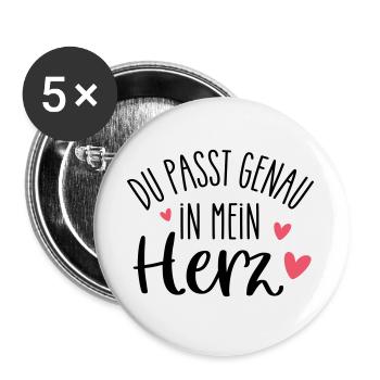 TU t’intégres parfaitement dans mon cœur | Personne préférée - Lot de 5 grands badges (56 mm) - blanc - Devant