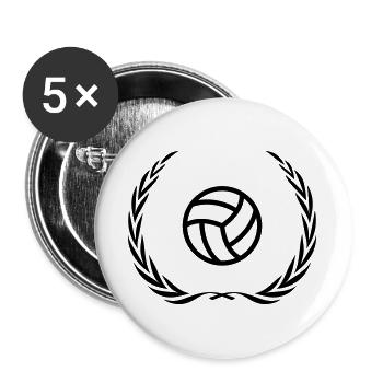 Volleyball Icon - Buttons large 2.2''/56 mm (5-pack) - white - Front
