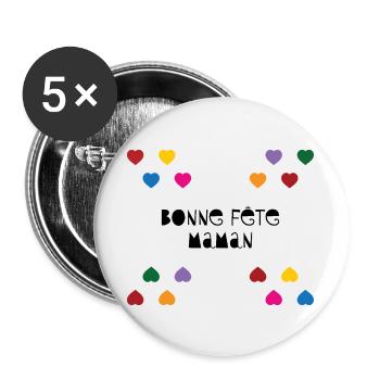 Happy Mother's Day - Mother's Day - Buttons large 2.2''/56 mm (5-pack) - white - Front