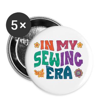 À l’époque de la couture - Lot de 5 grands badges (56 mm) - blanc - Devant