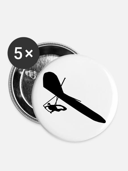 Drachenflieger - Buttons groß 56 mm (5er Pack) - Weiß
