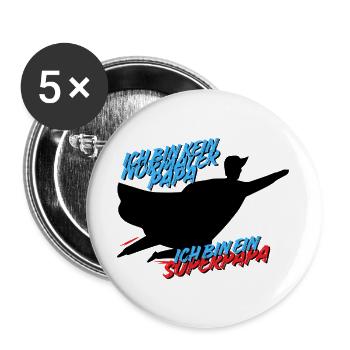 Ich bin ein Superpapa – Hero Dad Design - Buttons groß 56 mm (5er Pack) - Weiß - Vorne