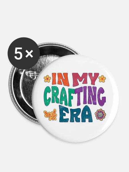 In my crafting era - Buttons groß 56 mm (5er Pack) - Weiß