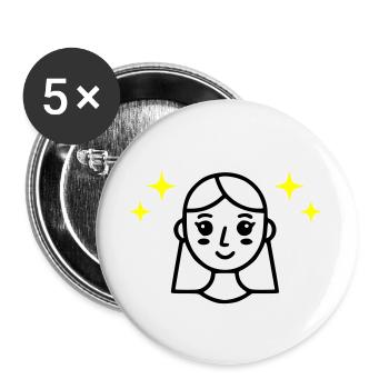 angel-radiant-face-beauty-self-loving - Buttons large 2.2''/56 mm (5-pack) - white - Front