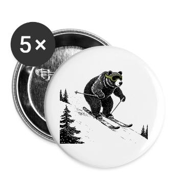 Slopes Bär - Buttons large 2.2''/56 mm (5-pack) - white - Front