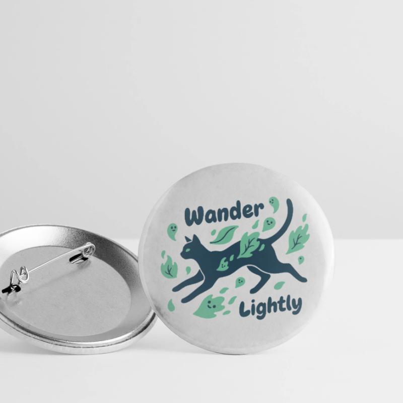 Chemin de chat à travers la mer de feuilles Lot de 5 grands badges (56 mm)