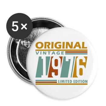 Original Vintage 1976 Limited Edition 50 Years - Buttons large 2.2''/56 mm (5-pack) - white - Front