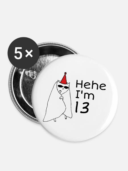 13-jähriges Jubiläum – 13-jähriges Jubiläumsgeschenk - Buttons groß 56 mm (5er Pack) - Weiß