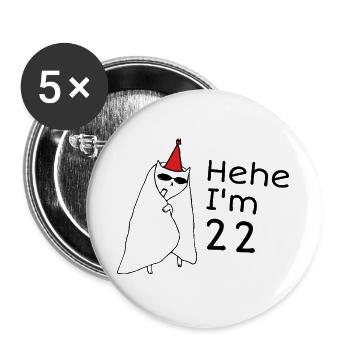 22 Years Anniversary - 22nd Anniversary Gift - Buttons large 2.2''/56 mm (5-pack) - white - Front