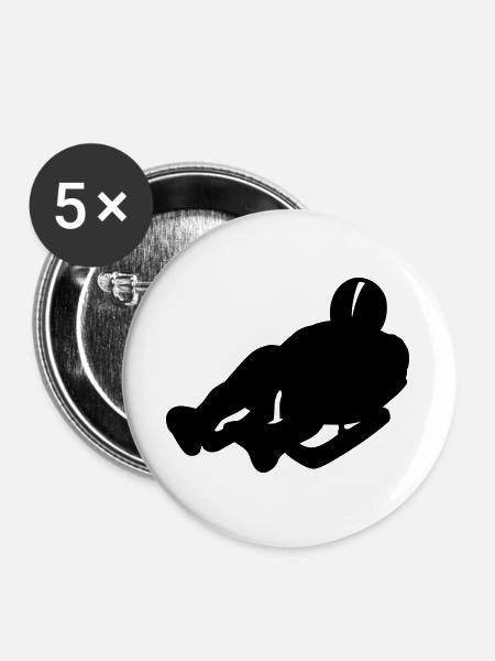 Schlitten - Buttons groß 56 mm (5er Pack) - Weiß