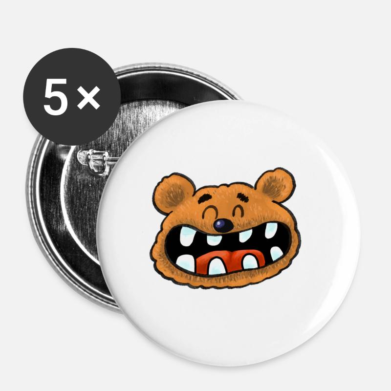 bear - Buttons large 2.2''/56 mm (5-pack) - white