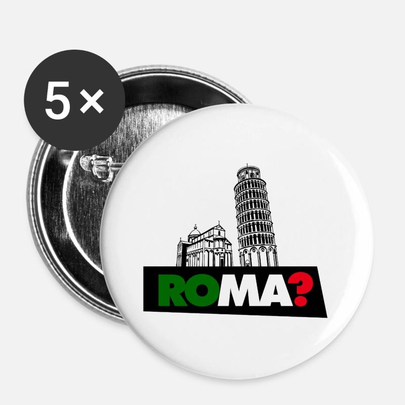Rome? - Buttons large 2.2''/56 mm (5-pack) - white