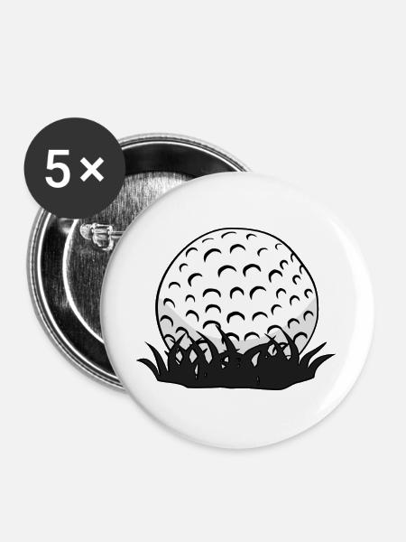 Golfball - Buttons groß 56 mm (5er Pack) - Weiß