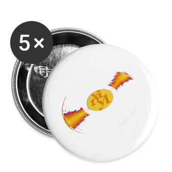 Retro Vinyl-Rausch – Dein Sound-Statement - Buttons groß 56 mm (5er Pack) - Weiß - Vorne