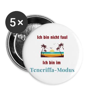 Je suis en mode Tenerife, amoureux de Tenerife - Lot de 5 grands badges (56 mm) - blanc - Devant
