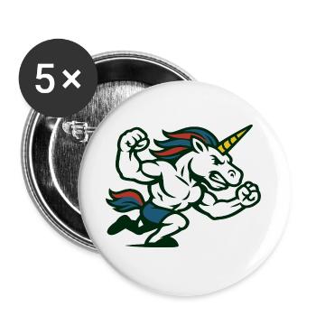 Power Unicorn Running Strong Fantasy Illustration - Buttons large 2.2''/56 mm (5-pack) - white - Front