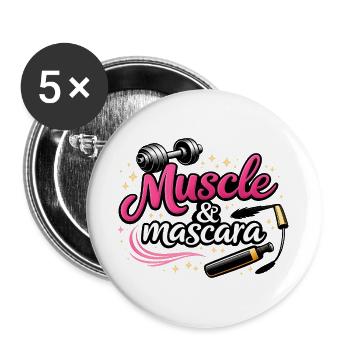 Muscle & Mascara – Déclaration de forme féminine de la - Lot de 5 grands badges (56 mm) - blanc - Devant