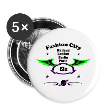 Fashion_City - Buttons groß 56 mm (5er Pack) - Weiß - Vorne