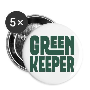 Greenkeeper für Rasenfreunde - Buttons groß 56 mm (5er Pack) - Weiß - Vorne